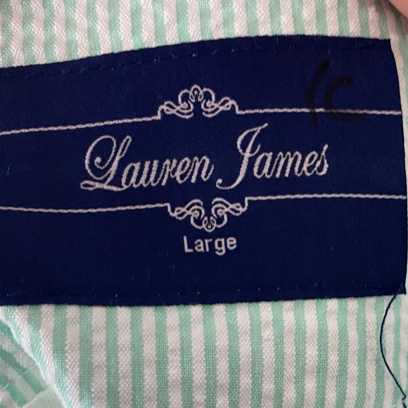Lauren James Seersucker Skirt Size Large Like New - Picture 2 of 7